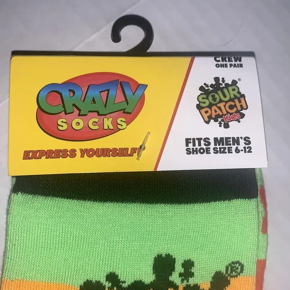 CRAZY‎ SOCKS Sour Patch Kids Socks. Large